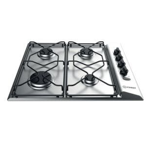 Indesit 60cm Gas Hob with Rotary Knobs PAA 642 IX/I WE - Stainless Steel