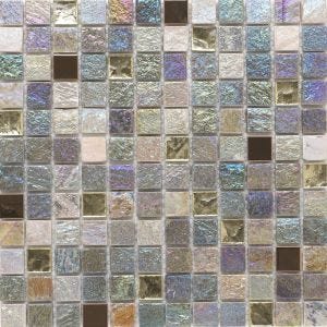 Iridescent Glass/Stone/Metal Mix Mosaic 300mm x 300mm