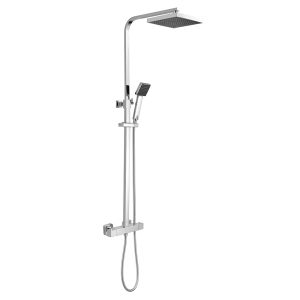 Nuie JTY386 Square Thermostatic Bar Shower with Square Fixed Head and Rigid Riser Rail