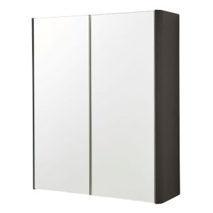 Kartell Arc 500mm 2 Door Mirrored Cabinet - Matt Graphite