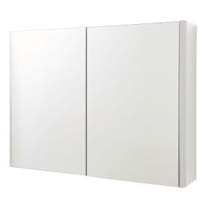 Kartell Arc 800mm 2 Door Mirrored Cabinet - Gloss White