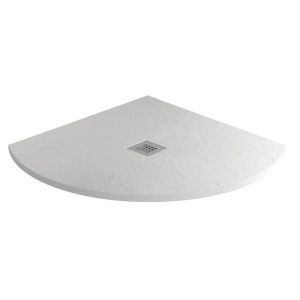 MX Minerals Slate Effect Quadrant Shower Tray 900mm x 900mm - Ice White