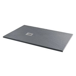 MX Minerals Slate Effect Rectangular Shower Tray 1600mm x 900mm - Ash Grey