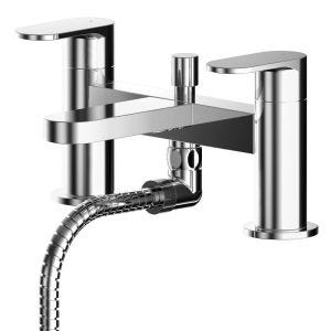 Nuie Binsey Deck Mounted Bath Shower Mixer with Kit - Chrome