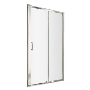Nuie Pacific 1600mm Single Sliding Shower Door - Rounded Handle