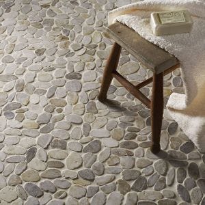Riverstone White Pebble Mosaic - Large 300mm x 300mm