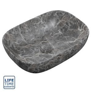 Serene Thornton 460mm Ceramic Washbowl - Grey Marble Effect